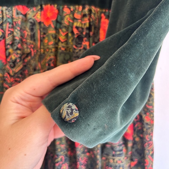 Vintage 80s 90s Yves Saint Laurent YSL Velvet Holiday Junior Girls Dress Size 7 - Picture 7 of 15